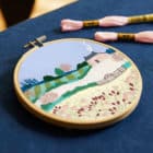 Kit broderie Paysage Printanier de georgie k. Emery DMC