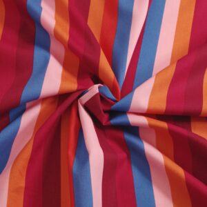 Tissu coton summer stripe orange nerida hansen