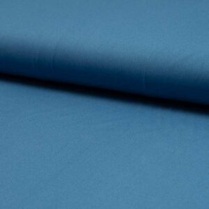 Tissu Popeline de coton uni Bleu Jeans