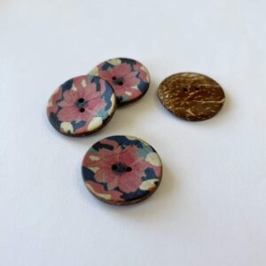 Bouton coco fleurs 30 mm