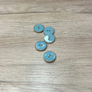 Bouton Turquoise et Doré 22 mm