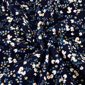 Tissu popeline de coton Pansy Navy Katia Fabrics