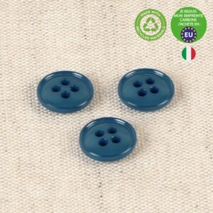 Bouton recyclé Bleu Pétrole
