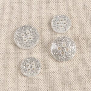 Bouton glitter argent