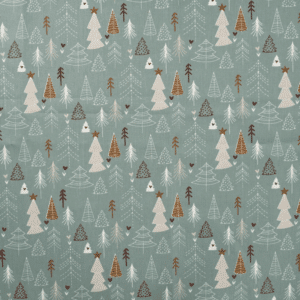 Tissu de Noël sapins vert