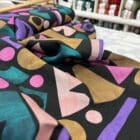 Tissu coton canvas Nerida Hansen Unstable Balance rose et violet