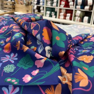 Tissu coton nerida hansen Meadow Flower Bleu