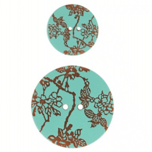 Bouton fleurs turquoise