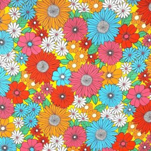 Tissu coton enduit Ibiza fleurs multicolores