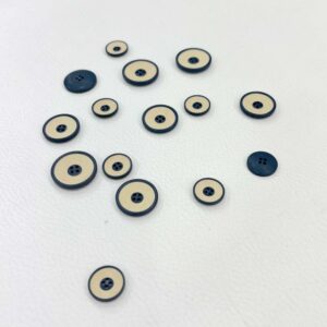 Bouton Bleu et beige