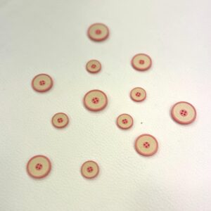 Bouton Rose et beige