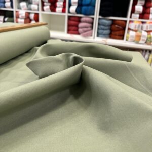 Tissu toile de coton canvas sauge
