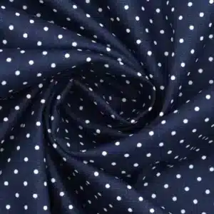 Tissu coton Petits pois marine et blanc