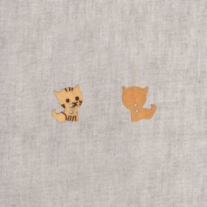 Bouton bois chat