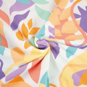 Tissu Sweat Feuilles Abstraites