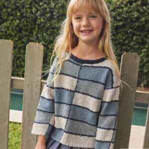 Kit tricot enfant Pull coton Blue Jeans