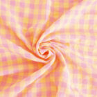 Tissu Vichy rose et jaune