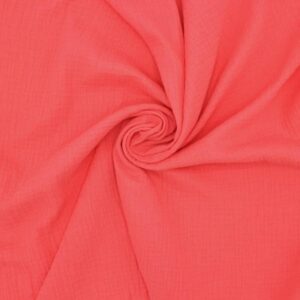 Tissu Double Gaze Uni Corail