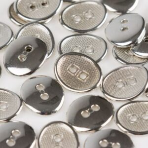 Bouton Ovale métal argent
