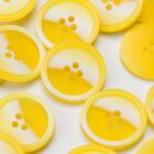 Bouton Bicolore jaune 15 / 20 mm