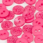 Bouton Gravé Fuchsia 10 / 12 mm