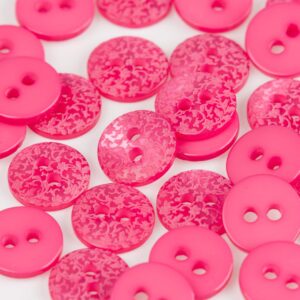 Bouton Gravé Fuchsia 10 / 12 mm