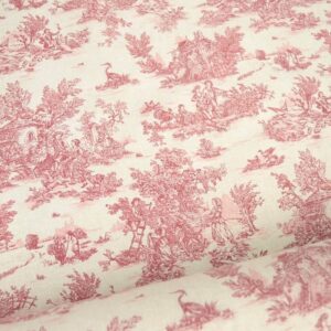 Tissu coton enduit toile de jouy