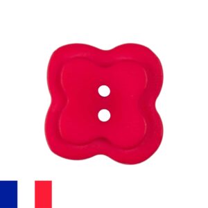 Bouton fleur rouge 20 mm