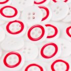 Bouton Bicolore rouge & blanc