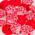 Bouton à queue petits coeurs 22 mm