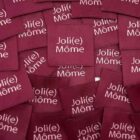 Etiquette à coudre Joli(e) Môme bordeaux