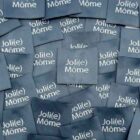 Etiquette à coudre Joli(e) Môme Gris bleu