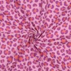 Tissu Double Gaze leopard rose
