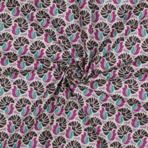 Tissu popeline coton motifs violet