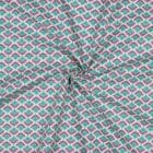Tissu popeline coton motifs violet et vert