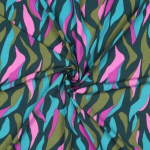 Tissu Viscose motifs vert rose
