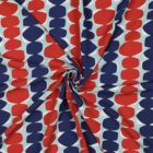Tissu Viscose motifs bleu rouge