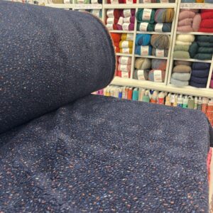 Tissu sherpa bleu et orange