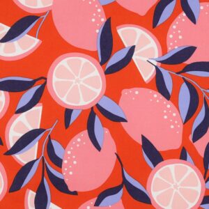 Tissu Coton enduit citron orange