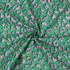 Tissu Coton enduit léopard Vert