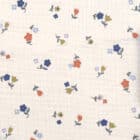 Tissu double gaze matelassé fleurs
