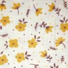Tissu Double Gaze fleurs Jaunes