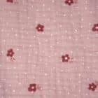 Tissu Double Gaze fleurs roses