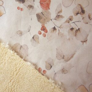 Tissu suedine imprimé fleurs et sherpa