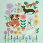 Kit point de croix Chiens dans le jardin