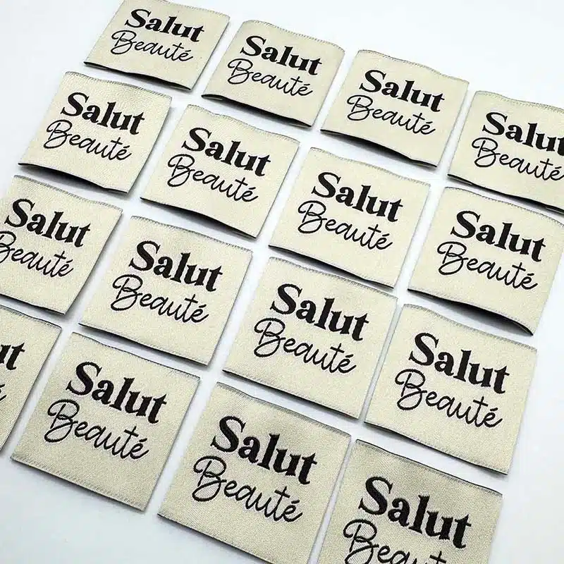 Etiquette à coudre Salut beauté crème