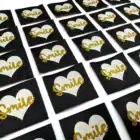 Etiquette à coudre Smile Noir