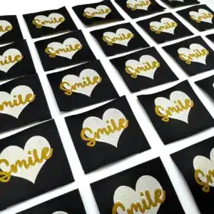 Etiquette à coudre Smile Noir
