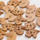 Bouton Licorne Bois