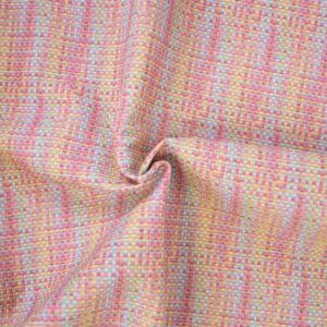 Tissu Simili cuir tressé multicolore rose